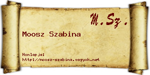 Moosz Szabina névjegykártya
